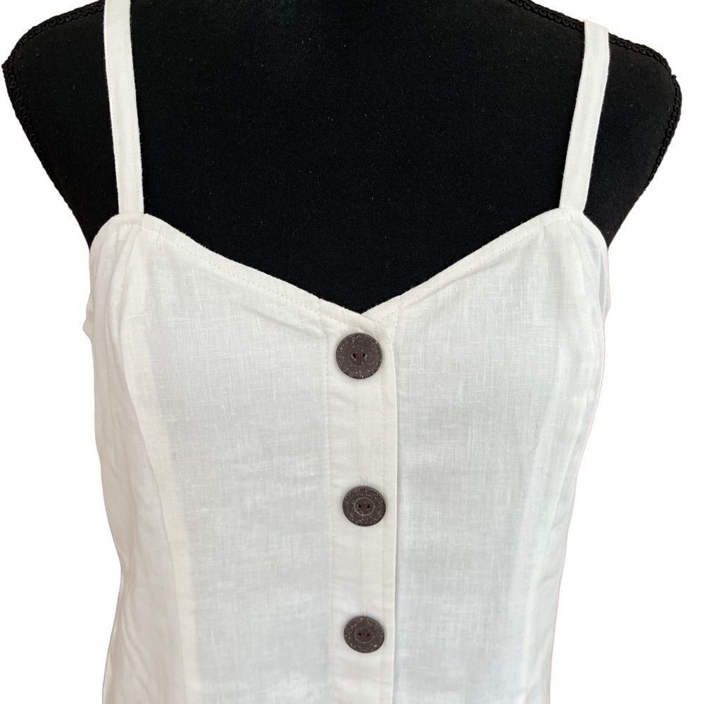 Express Button Front Linen-Blend Cami Shift Dress… - image 5